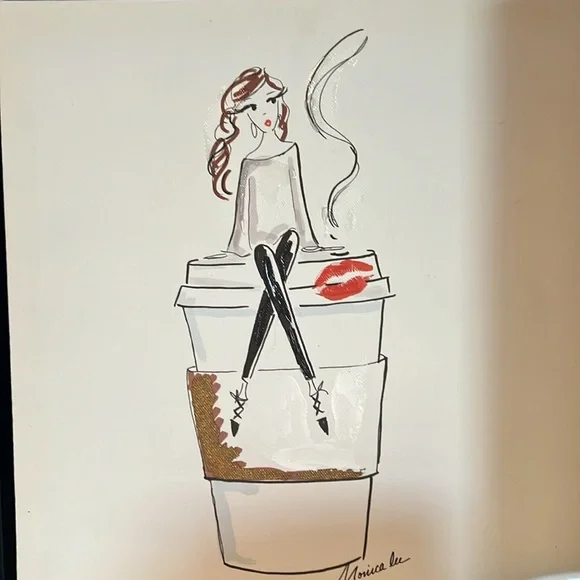 Monica Lee girl loves coffee wall art. - Picture 2 of 4